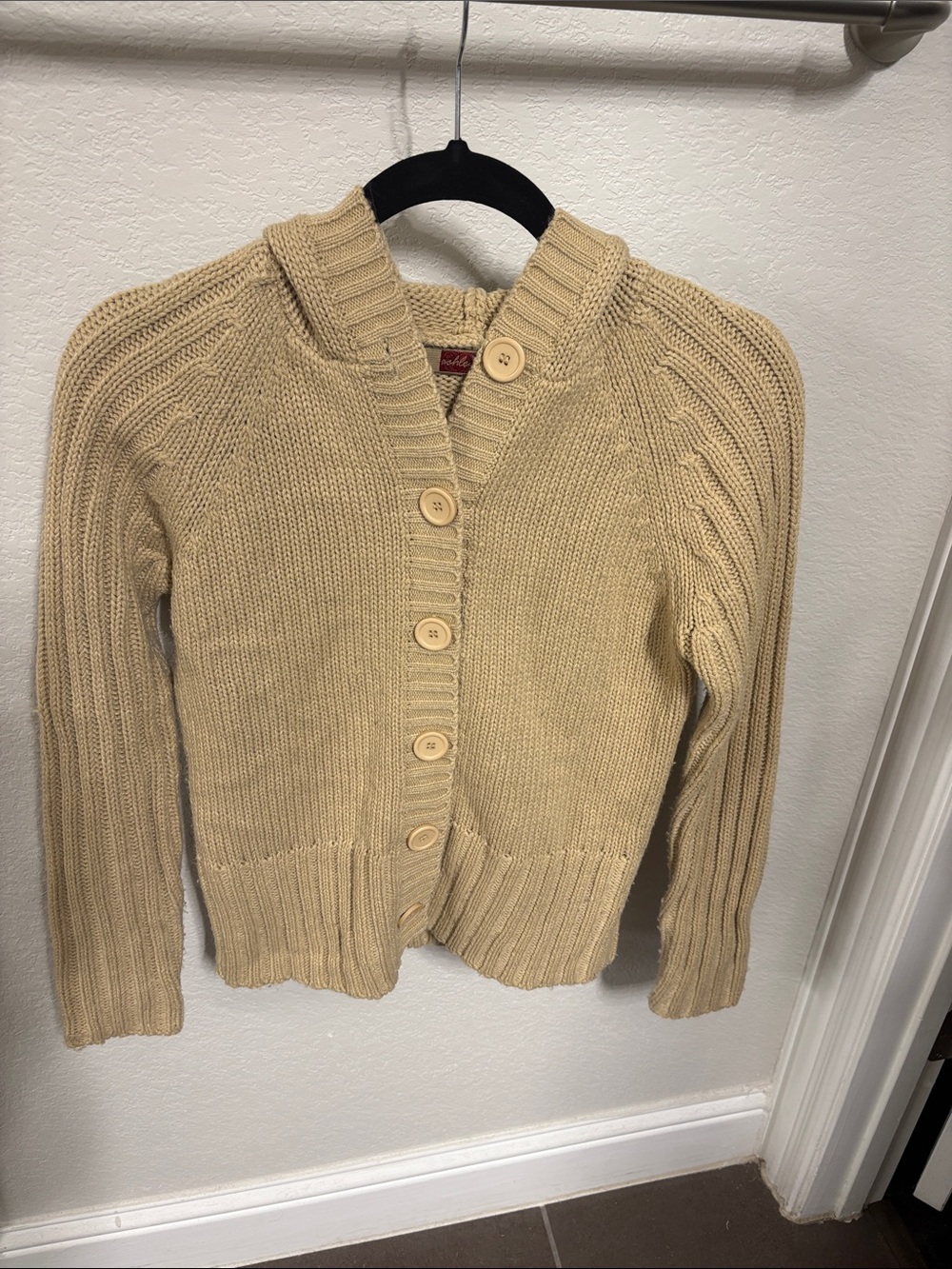 Classic Cream Button-Up Knit Sweater Cardigan - Women